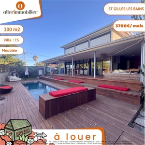 villa à la location -   97434  SAINT GILLES LES BAINS, surface 100 m2 location villa - UBI474920510
